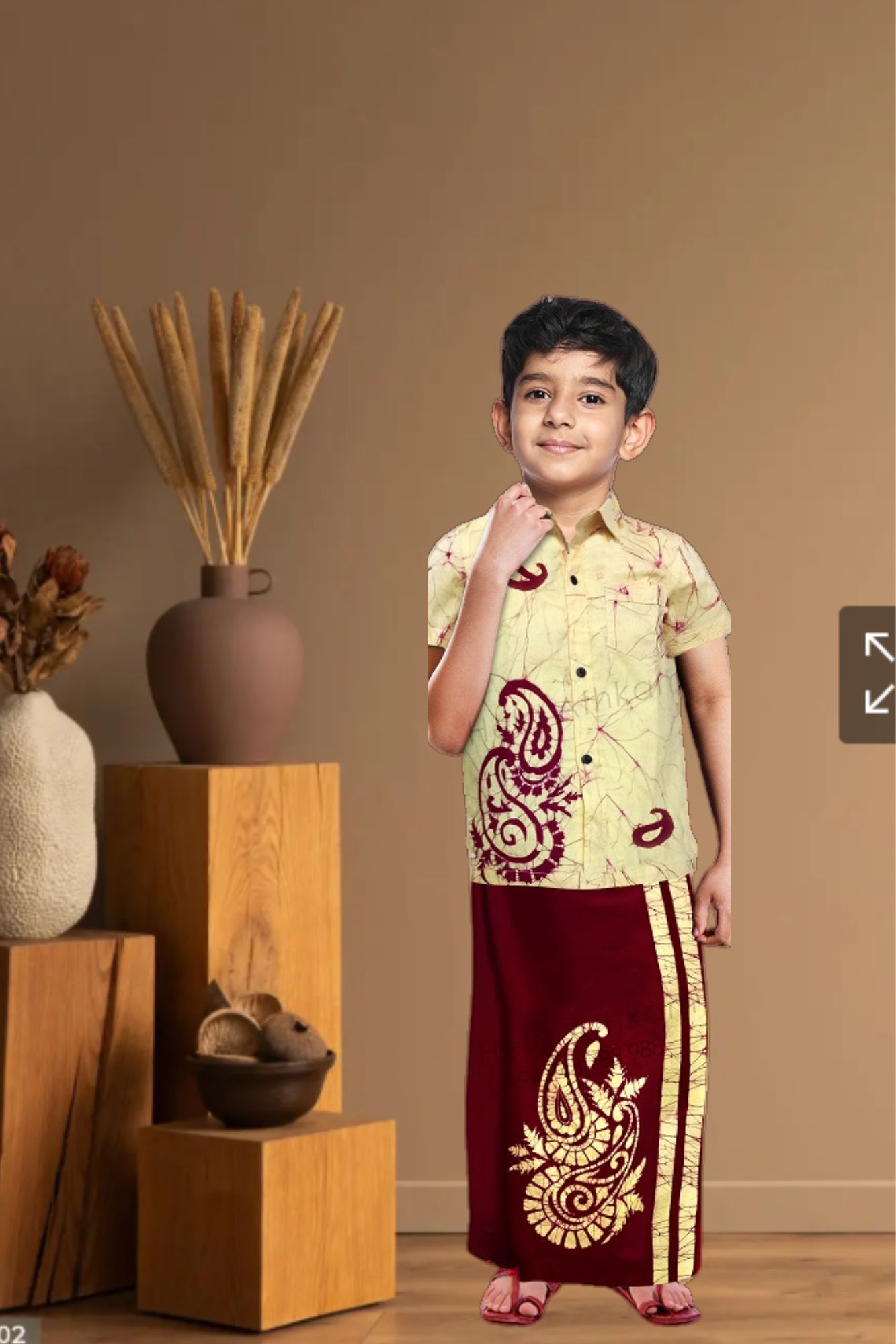 Kid’s batik "Liyawel" shirt & Sarong Kit NRHB221 - Image 2