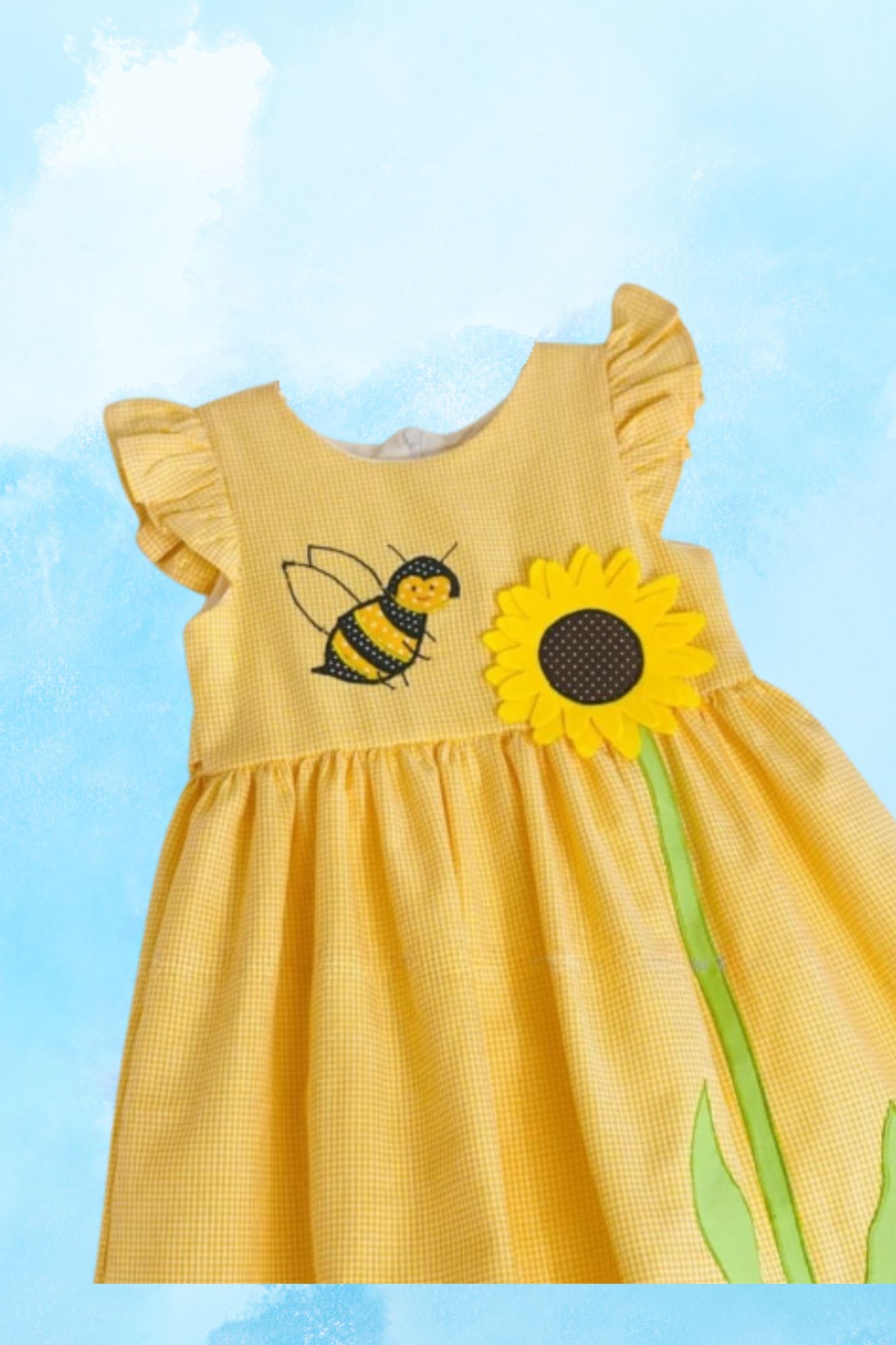 π» Bee Sun β Girls' Summer Dress with Bee & Sunflower - NRTT001 - Image 2