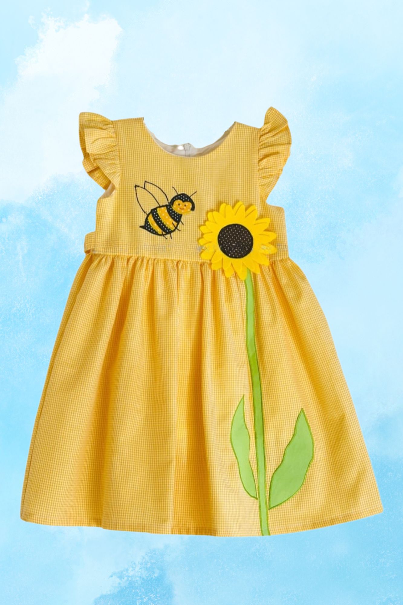 π» Bee Sun β Girls' Summer Dress with Bee & Sunflower - NRTT001