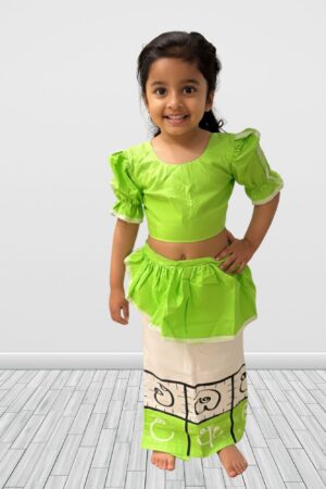 GIRLS FIRST LETTER READING TRADITIONAL LAMA SAREE (REDDA HATTE)– NRTTG103
