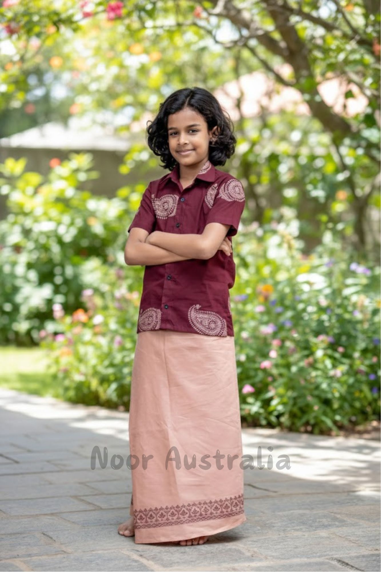 Boys Printed Batik Shirt Sarong Kit - NRGB506