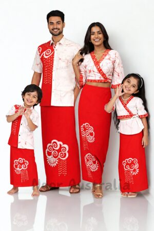 Red & White Batik Collection - Family kit (NRHM828, NRHW823,NRHB855, NRHG817)