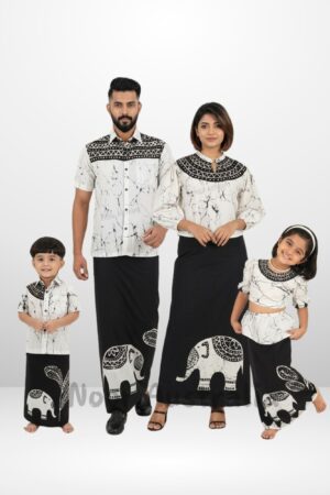 Black and White Batik Collection - Family kit (NRHB853 & NRHG815,NRHM827, NRHW819)